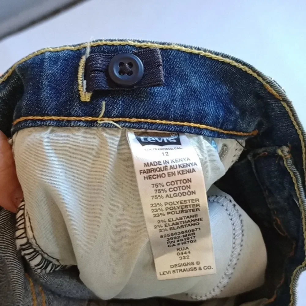 Kids Size 12 Levi's Classic 511 Slim Boys Straight Leg Blue Jeans Medium Wash